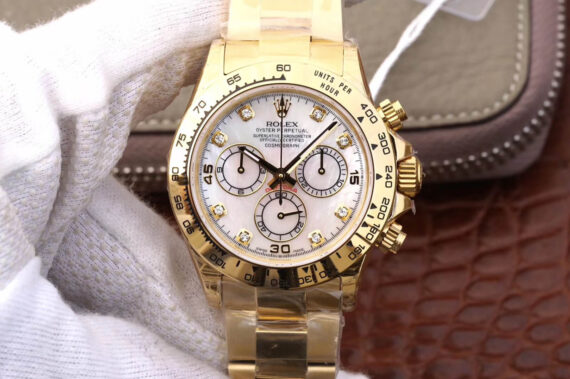 JH Factory Rolex Daytona Cosmograph 116528-78598 White Diamonds Dial - 1:1 Best Edition Replica Watches