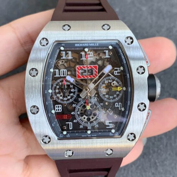 KV Factory Richard Mille RM11 Brown Rubber Strap - 1:1 Best Edition Replica Watches