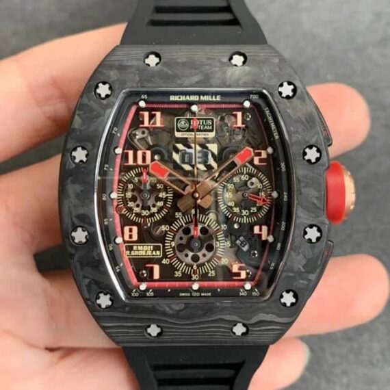 KV Factory Richard Mille RM-011 V2 Forged Carbon Black Strap - 1:1 Best Edition Replica Watches