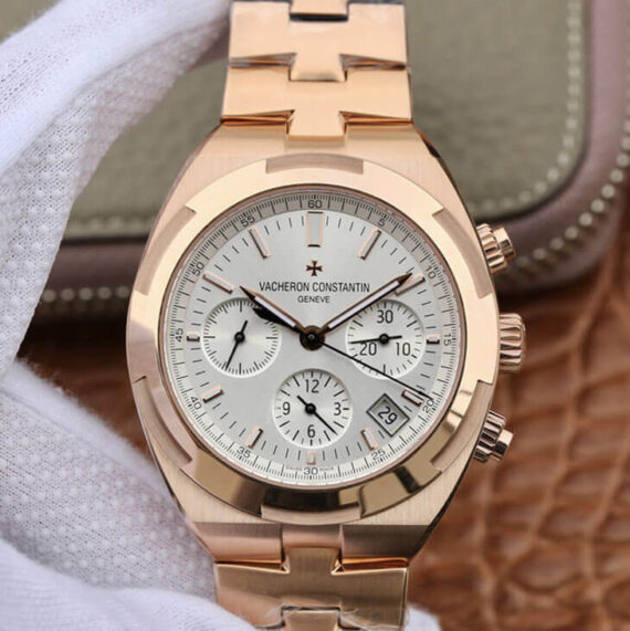 8F Factory Vacheron Constantin Overseas 5500V/000R-B074 Rose Gold Strap - 1:1 Best Edition Replica Watches
