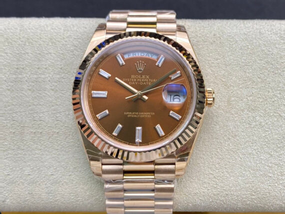 EW Factory Rolex Day Date 228235 Brown Dial - 1:1 Best Edition Replica Watches
