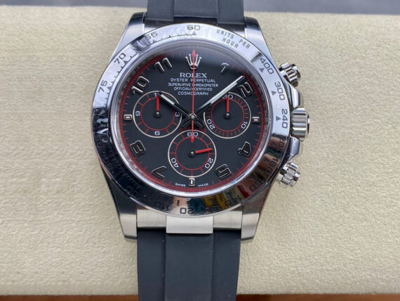 Clean Factory Rolex Cosmograph Daytona 116509 Black Strap - 1:1 Best Edition Replica Watches