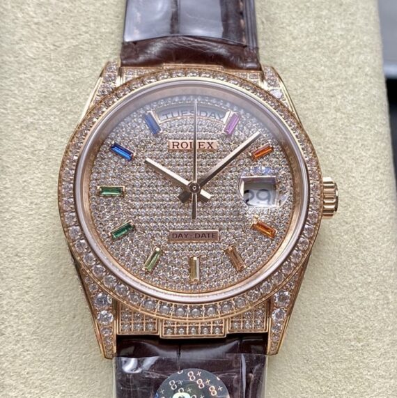 Rolex Day-Date 128155RBR - 1:1 Best Edition Replica Watches