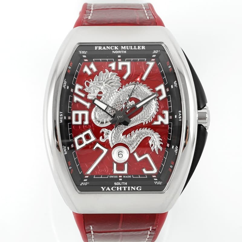 Franck Muller Vanguard Red strap - 1:1 Best Edition Replica Watches