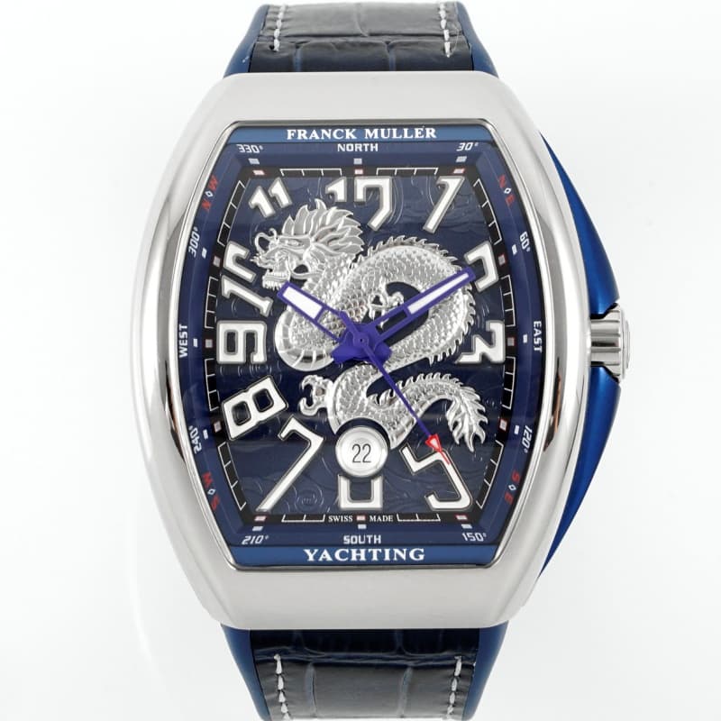 Franck Muller Vanguard blue strap - 1:1 Best Edition Replica Watches