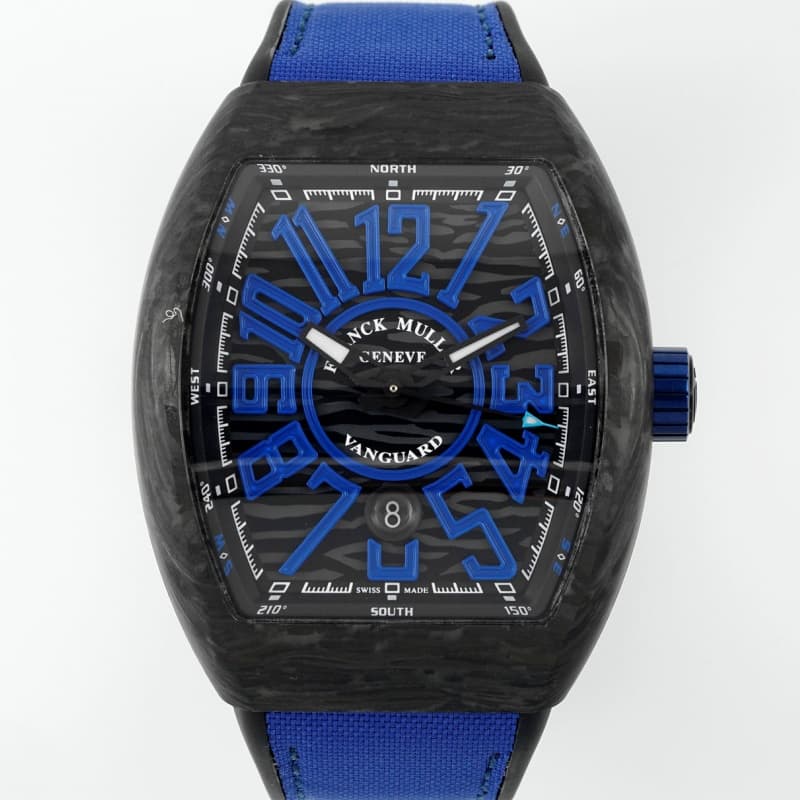 Franck Muller Vanguard Blue rubber strap - 1:1 Best Edition Replica Watches