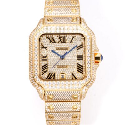 Cartier Santos Moissanite Diamonds - 1:1 Best Edition Replica Watches