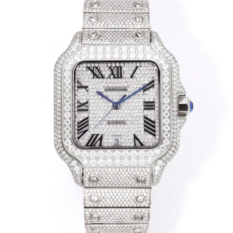 Cartier Santos Full Diamond - 1:1 Best Edition Replica Watches