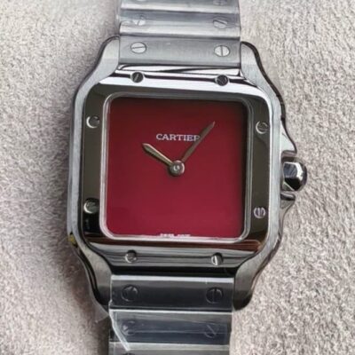 Cartier Santos Burgundy Dial - 1:1 Best Edition Replica Watches